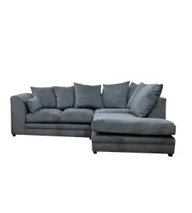 Casper Fabric Right Hand Facing Corner Sofa- Grey