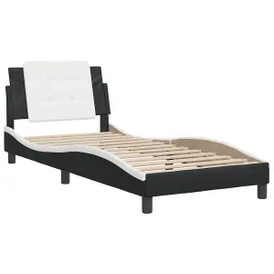 Berkfield Bed Frame without Mattress Black and White 100x200 cm Faux Leather