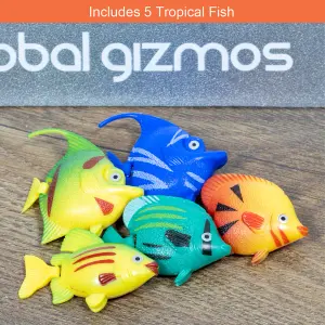 Global Gizmos Standing Fish Bubble Lamp - Black Base