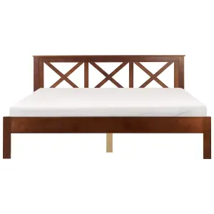 Wooden EU Super King Size Bed Dark TANNAY