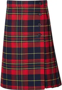 Blue Max Banner Kelso Tartan Skirt 1EK Red W23" L17" Colour: