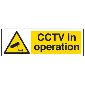 CCTV In Operation Security Sign - 1mm Rigid Plastic - 300x100mm (x3)