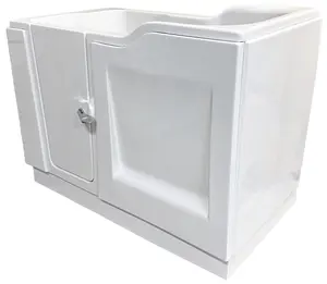 Lisna Waters Barbuda Square Left Hand Deep Soak Walk In Bath Easy Access 1220mm x 660mm