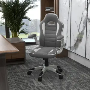 Vinsetto Gaming Chair PU Leather Office Chair Swivel Chair Grey