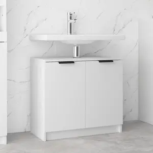 Berkfield Bathroom Cabinet White 64.5x33.5x59 cm Engineered Wood