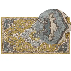 Wool Area Rug 80 x 150 cm Yellow and Blue MUCUR