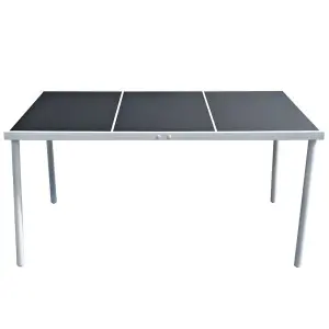 Berkfield Garden Table 150x90x74 cm Black Steel