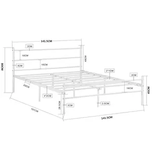 Djuna Bed Frame White / Double (4'6)