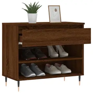 Shoe Cabinet Brown Oak 70x36x60 cm Engineered Wood