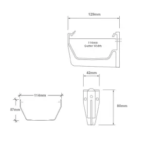 10 x Anthracite Grey Square Fascia Gutter Brackets, Freeflow 114mm Water Systems