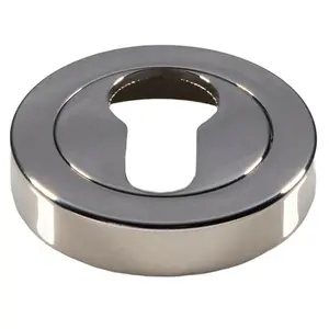 50mm Euro Profile Round Escutcheon Concealed Fix Polished Nickel Keyhole Cover