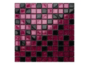 Glass mosaic on mesh for bathroom or kitchen 300mm x 300mm - Purple Sunset