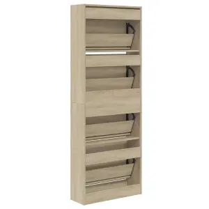 Shoe Cabinet Sonoma Oak 60x21x163.5 cm Engineered Wood