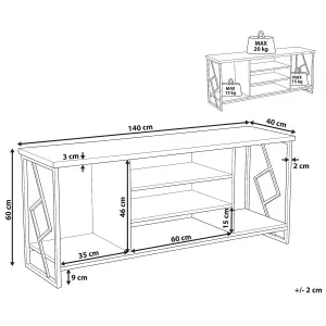 Beliani Industrial TV Stand Dark Wood FORRES