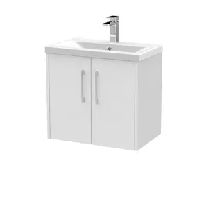 Juno 600mm Wall Hung Single Vanity Unit White Ash