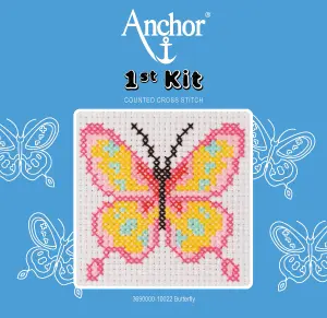 FIRST KIT BUTTERFLY - Counted Cross Stitch Kit: 1st Kit: Butterfly - Anchor