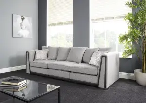 The Great British Sofa Company Edinburgh 3 Seater Light Grey Sofa