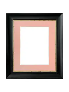 Scandi Black with Crackle Gold Frame with Pink Mount for Image Size 24 x 16 Inch