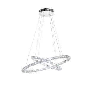 EGLO Toneria Chrome Crystal LED Pendant Light