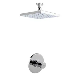 Timed Non Concussive Concealed Shower Self Closing + Square Fixed Ceiling Head