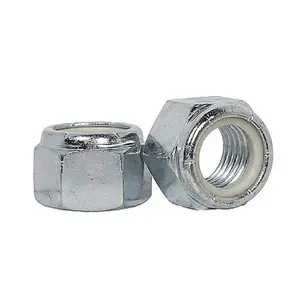 5 x Nylon Insert 1/4'' Steel Imperial UNF Locking Nuts,