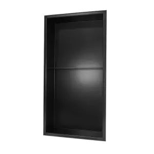 Thermopanel 304 Stainless Steel Recess Shower Niche Shelved - Matte Black (305x610x103mm)