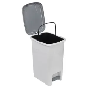 URBNLIVING 25L Slim Pedal Waste Recycling Bin Can Insert Step On Lid Kitchen Bathroom White