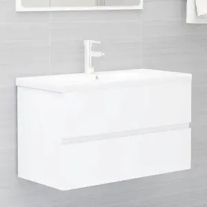 Berkfield Sink Cabinet White 80x38.5x45 cm Engineered Wood