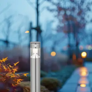 Sylvania YourHome 58 Lumen Solar LED Outdoor Stainless Steel Bollard Light with Motion Sensor - Twin Pack