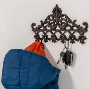 Woodside 5 Hooks Cast Iron Coat Rack