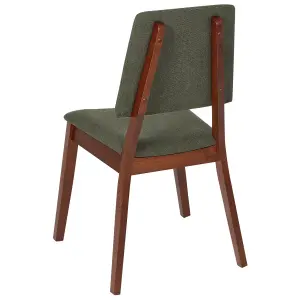 Set of 2 Dining Chairs MERRILL Rubberwood Dark Green