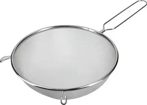 Kitchencraft KCSTRAIN25SS Extra Large Sieve, Stainless Steel, 25 Cm, Silver