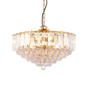 Anson Lighting Baringo 6lt  Brass plate & clear acrylic Ceiling pendant