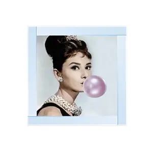 Audrey Bubble Gum ii Glitter Liquid Wall Art