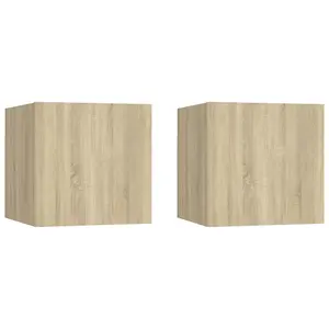 Berkfield Wall Mounted TV Cabinets 2 pcs Sonoma Oak 30.5x30x30 cm