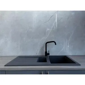 Liquida ELL15GR 1.5 Bowl Comite Reversible Inset Grey Kitchen Sink With Wastes