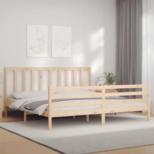 Berkfield Bed Frame with Headboard 200x200 cm Solid Wood