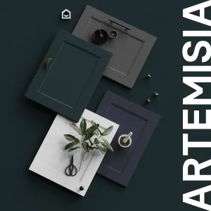 GoodHome Artemisia Midnight blue classic shaker Matt midnight blue Highline Cabinet door (W)250mm (H)715mm (T)18mm