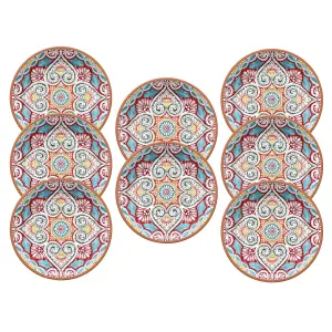 Purely Home Rio Corte Melamine Dinner Plates - Set of 8