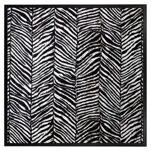 Zebra grunge print (Picutre Frame) / 24x24" / White