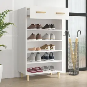 Berkfield Shoe Cabinet White 60x35x105 cm Engineered Wood