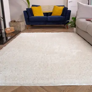 Cream Thick Soft Shaggy Area Rug 160x230cm