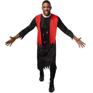 Scary Priest - Halloween fancy dress costume for men - black/red M