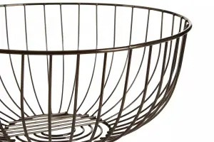 Interiors by Premier Round Black Nickel Finish Fruit Basket