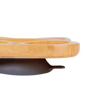 Tiny Dining Fox Bamboo Suction Plate - Beige