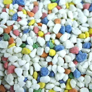 5kg Rainbow Mix Coloured Plant Pot Garden Gravel - Premium Garden Stones for Decoration