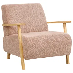 Beliani Retro Armchair LESJA Fabric Pink