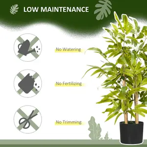 HOMCOM Potted Artificial Plants Bamboo Tree for Desk Indoor Outdoor, 60cm