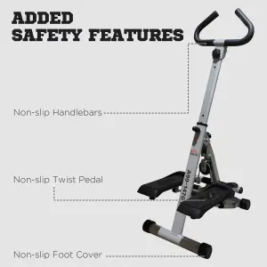 HOMCOM Foldable Stepper Adjustable Step Machine w/ Handlebar LCD Display, Grey