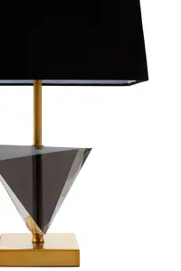 Interiors by Premier Halina Smoked Crystal Table Lamp with Gold Metal